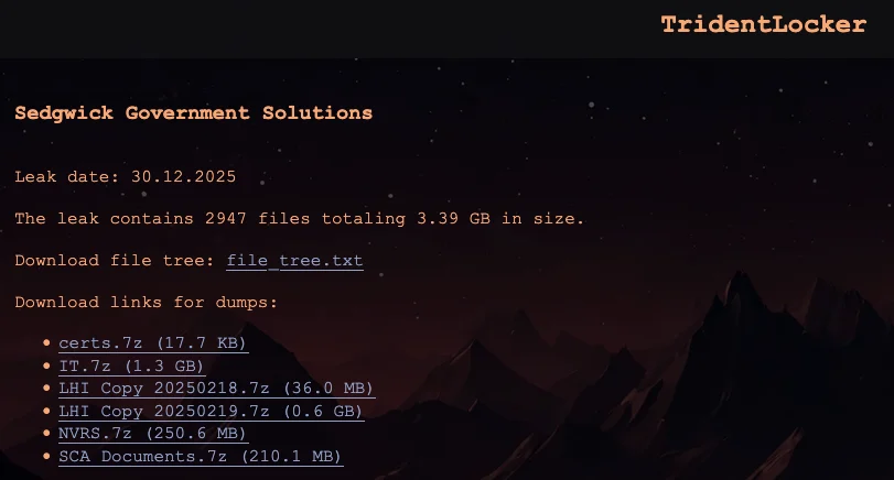Η Sedgwick επιβεβαιώνει την παραβίαση στη θυγατρική της κυβερνητικής εργολάβου Καταχώριση Sedgwick Government Solutions TridentLocker